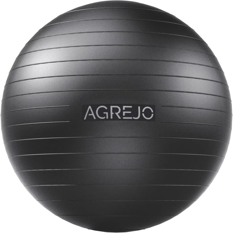 AGREJO Yoga Ball, Exercise Ball for Working Out, Anti-Burst and Slip Resistant for Physical Therapy, Birthing, Stretching, Flexible Seating, Home Gym, with Pump (L: 23-26ines/58-65cm) - Image 1
